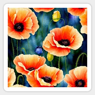 Watercolor poppy flower Sticker